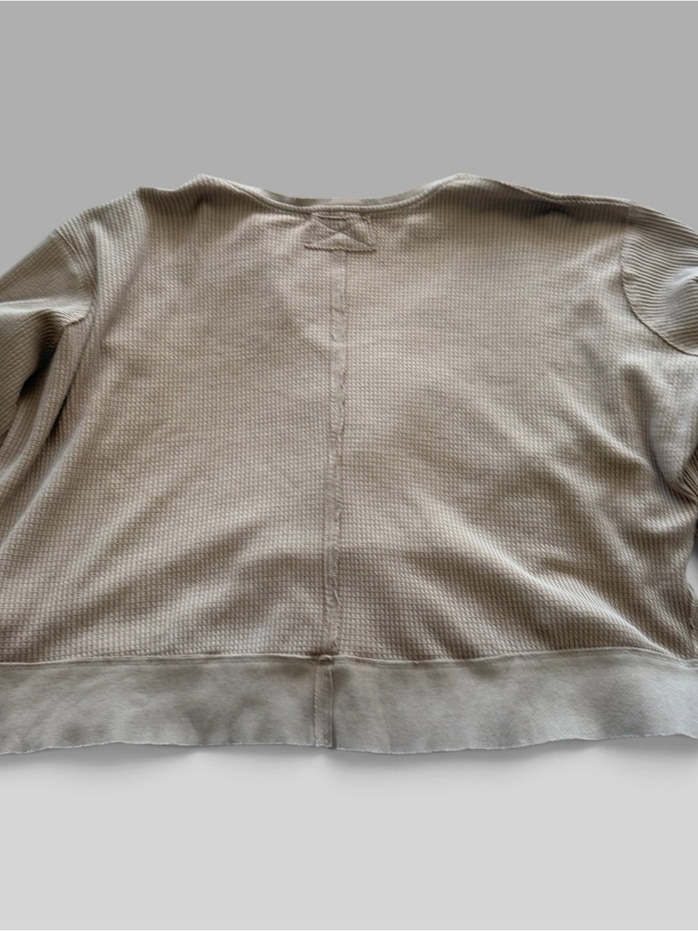 We The Free Waffle V-Neck Pullover - Taupe - Picture 7 of 12